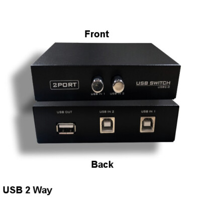 KNTK 2-Way USB 2.0 A to B Data Transfer Switch Box for HDD PC Printer Scanner