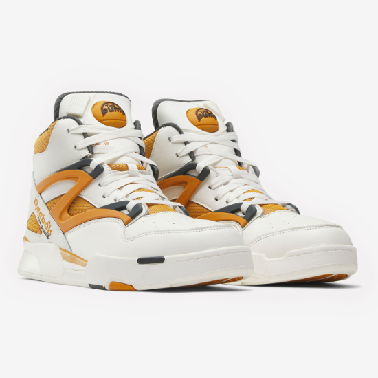 Pre-owned Reebok Pump Omni Zone 2 Basketball Shoes 'white/orange'- If4775 Expeditedship