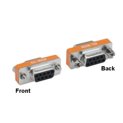Kentek Mini DB9 Female to Female Serial Null Modem Adapter RS-232 Crossover Data