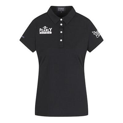Genuine PEARLY GATES GOLF Womens Logo Printed Collar T-Shirt Black