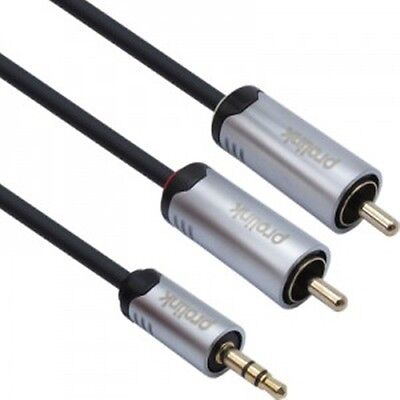 5M PROLINK 3.5mm Stereo male to 2RCA male OFC Cable