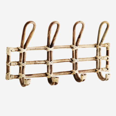 Bamboo Rack Hooks With 4 Wall Hanging by Madam Stoltz