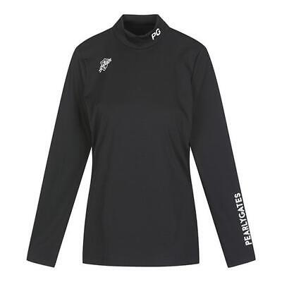 Genuine PEARLY GATES GOLF Womens Easy Fit High Neck Long Sleeve T-Shirt Black