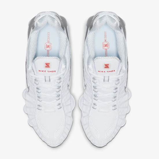 Pre-owned Nike Women's Shox Tl White Max Orange Shoes Sneakers (ar3566-100)