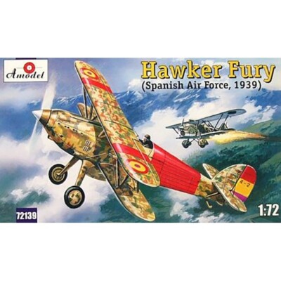 Amodel 72139 Plastic model airplane kit Scale 1:72 Hawker Fury SpanishAF fighter