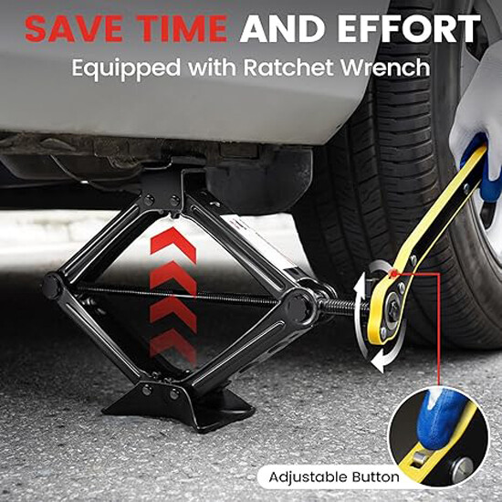 2Ton Scissor Jack Kit Car Heavy Duty Garage Tire Wheel Lug Wrench Tire Changing