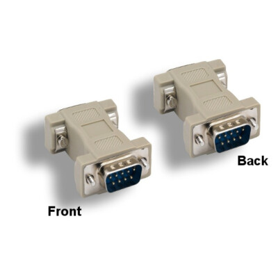 D-Sub DB9 Male to DB9 Male Molded Adapter 9 Pin RS-232 Straight Through Pinout