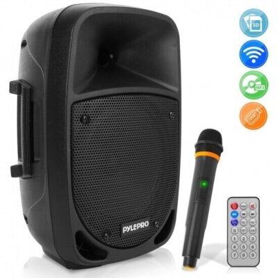 Pyle 800 Watt Bluetooth PA Speaker, Rechargeable, w/ Wireless Mic PSBT85A