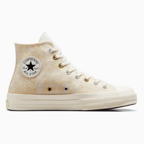 Converse Chuck 70 HI Bandana Jacquard 1 Shoes Egret - A04496C Expeditedship