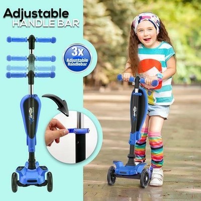 Hurtle HURFS56 3 Wheeled Scooter for Kids - 2-in-1 Sit/Stand, Adjustable Height