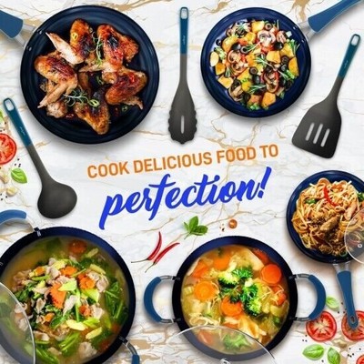 Kitchen Pyle Pan Set with Elegant Diamond-Line Pattern, Non-Stick NCCW11BD