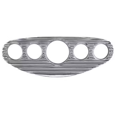 Classic Finned Aluminum 5-Gauge Dash Panel 3-1/8 Inch & 2-1/16 Hot Rod Rat Rod