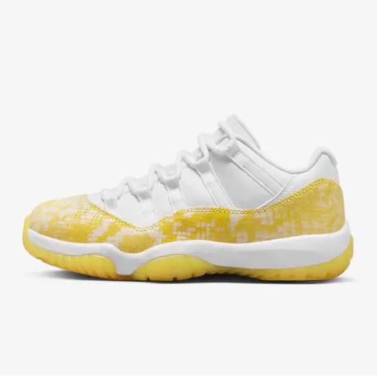 Pre-owned Nike Women's Air Jordan 11 Low Shoes 'yellow Snakeskin' (ah7860-107)