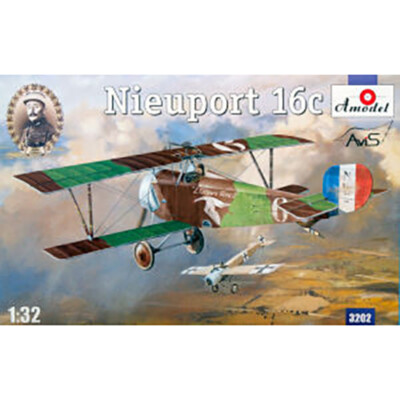 AMODEL 3202 Nieuport 16 (Andre Chainat) Scale Biplane 1/32 - Plastic model kit