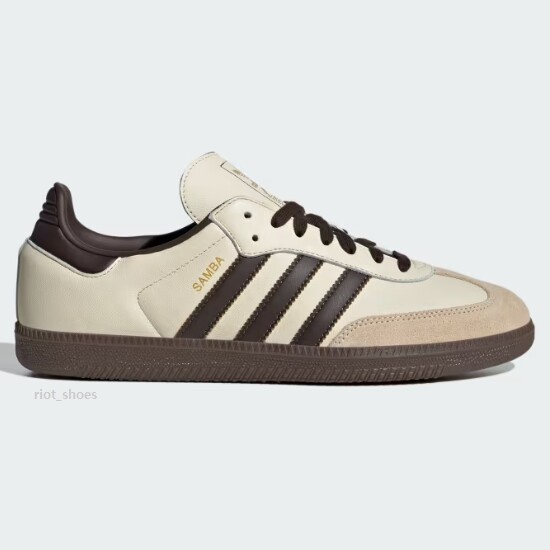 スニーカー adidas Samba OG Beige Dark Brown JR2660 Adidas Samba OG Shoes Cream White/Brown - JR2660