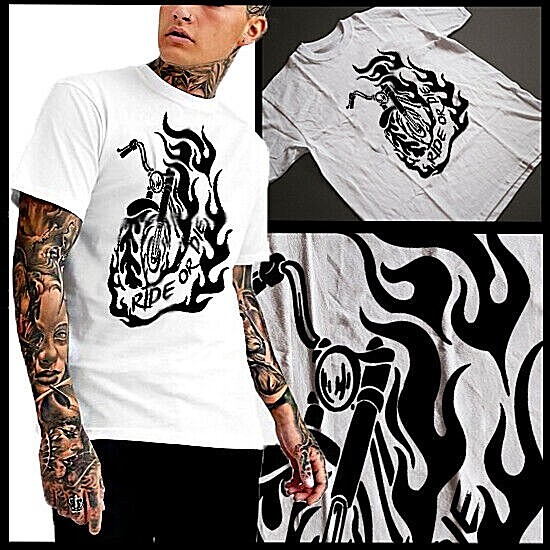 Motorcycle t-shirt racing American motorsport drag racing Muscle Car Snake tee