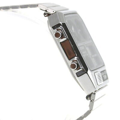 Pre-owned Citizen Ana-digi Temp Jg2101-78e Black Silver Quartz Men Watch In Box F/ship