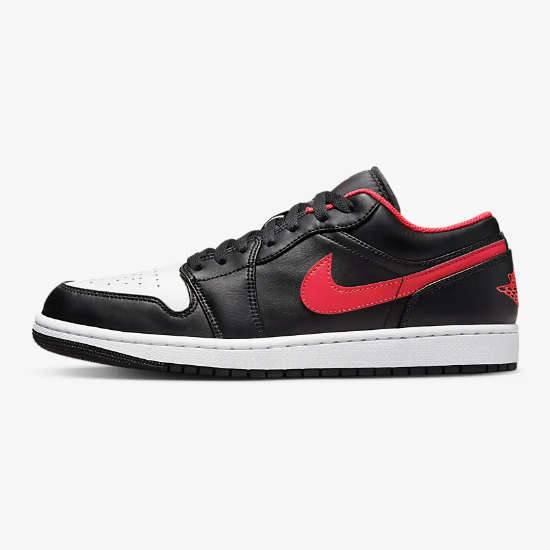 Низкие кроссовки Nike Jordan 1 «Черный / огненно-красный» (553558-063) Expeditedship