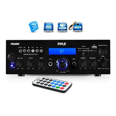 Pyle PDA6BU Bluetooth Stereo Amplifier Receiver FM RadioUSBSD memory