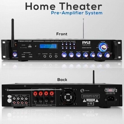 Pyle Bluetooth Multi-Channel Stereo Receiver, Pre-Amplifier System, 3000W