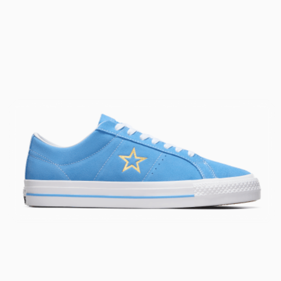 Converse one star light blue suede sales