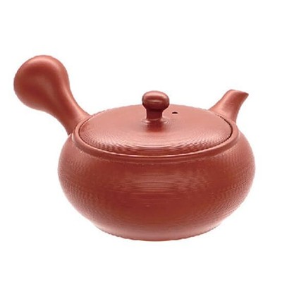 Tokoname Ware Teapot 6-456 Takeharu No. 18 Vermilion Mat Takahira Round