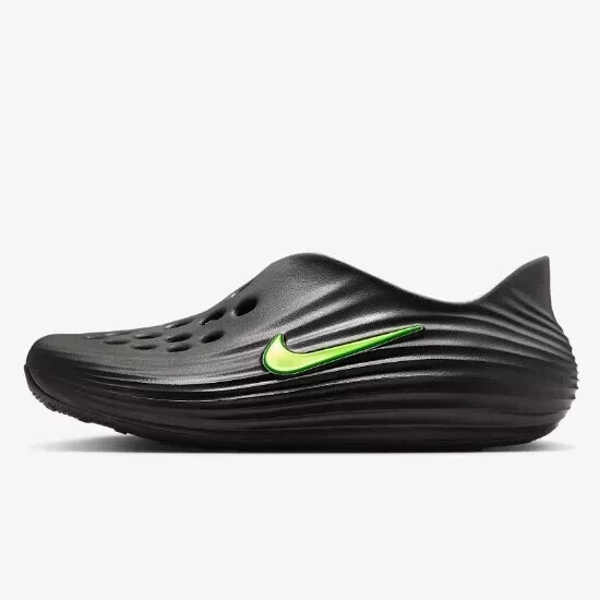 Nike ReactX Rejuven8 Black Volt Cool Grey Recovery Slide HV5060