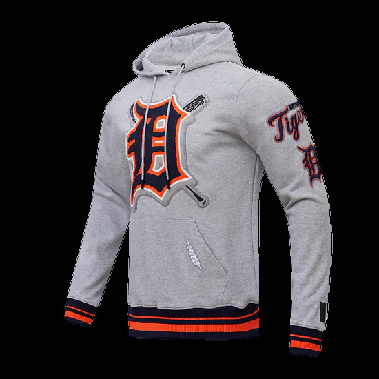 Pro Standard - MLB Detroit Tigers Mashup Men's Rib Fleece Pullover Hoodie - Gray