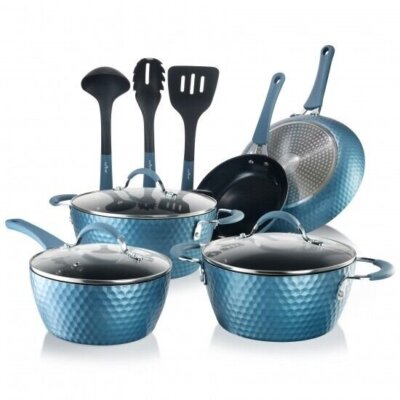 Kitchen Pyle Pan Set with Elegant Diamond-Line Pattern, Non-Stick NCCW11BD