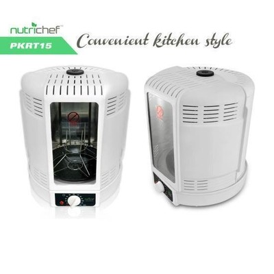 NutriChef Vertical Countertop Rotisserie Electric 700W Oven - White PKRT15