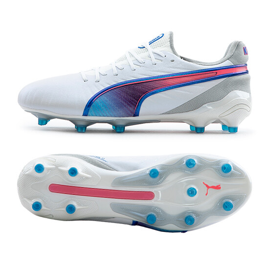 Pre-owned Puma King Ultimate Fg/ag Men's Soccer Shoes Football Training Sport 10780902 In White / Bluemazing