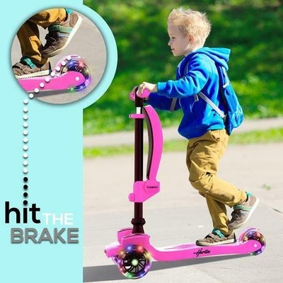 Hurtle HURFS66 3 Wheeled Scooter for Kids - 2-in-1 Sit/Stand, Adjustable Height