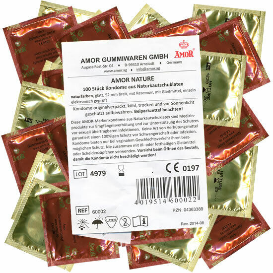 Frei Haus: Amor Nature 100 Kondome, Standardkondome, Hunderterbeutel, Beutelware