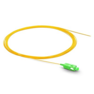 Lot of 5  Simplex SC/APC 9/125 Single-mode Fiber Optic Pigtail 1M- 0.9mm OFNR