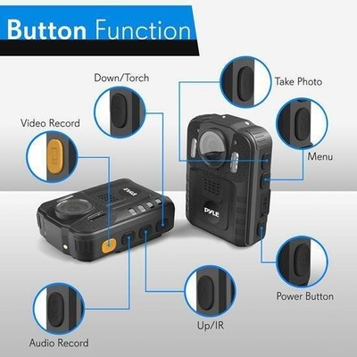 Pyle PPBCM6 Personal Cam HD Wireless Body Worn Camera Night Vision, Waterproof