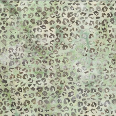 Hoffman Congo Bay Batiks by McKenna Ryan MR30 105 Celadon Leopard Spots Fabric