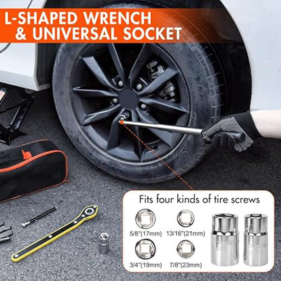 2Ton Scissor Jack Kit Car Heavy Duty Garage Tire Wheel Lug Wrench Tire Changing