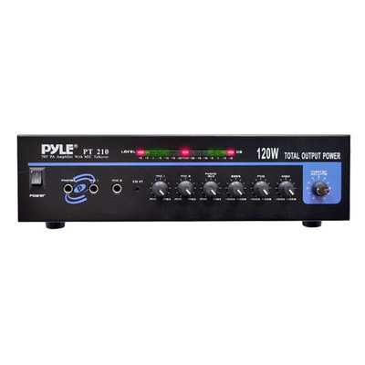 New Pyle PT210 120 WATT MICROPHONE PA Mono Amplifier w/70V Output & Mic TalkOver