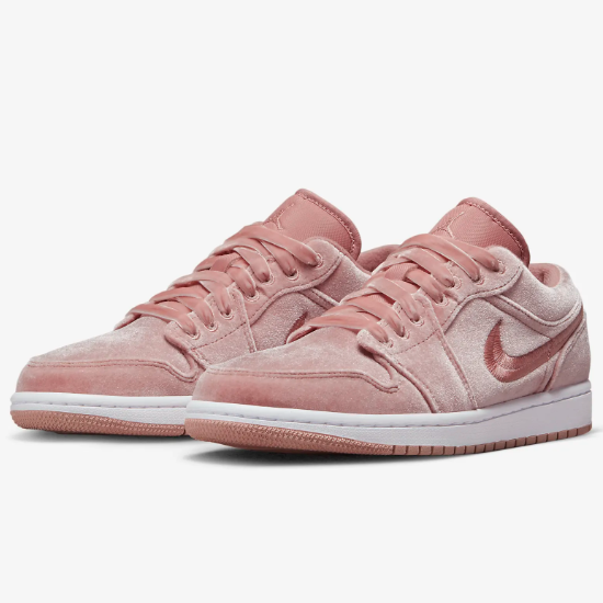 Pre-owned Nike Women's Air Jordan 1 Low Se Velvet 'rust Pink' (dq8396-600) Expeditedship