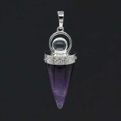Natural Healing Crystal Stone Cone Reiki Quartz Chakra Pendulum Amulet Pendant