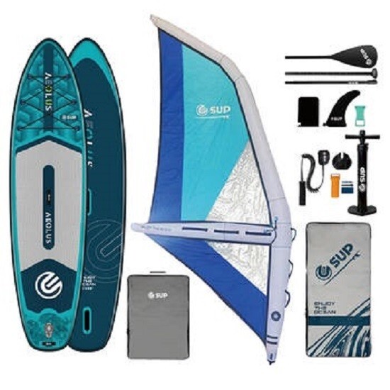 COMPLETE Inflatable WindSurfer: Board, Sail, Pump, more-just add wind and