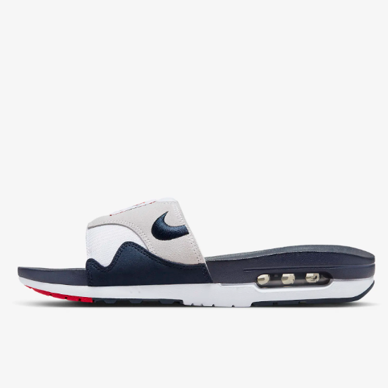 

Тапочки Nike Air Max 1 Slide «Белый/Обсидиан» (DH0295-104) Expeditedship, Navy, Nike Air Max 1