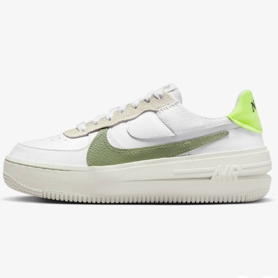 Женские кроссовки Nike Air Force 1 PLT.AF.ORM White/ Oil Green (FJ4739-100)