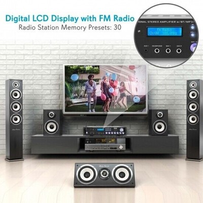 Pyle Bluetooth 3000W 2-Ch Hybrid Pre-Amplifier w/ USB/SD/AUX/AM/FM Radio P3001BT