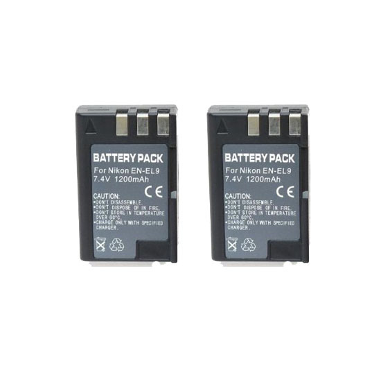 2 Pack ENEL9 Replacement Battery for Nikon D3000, D5000, D40, D40x