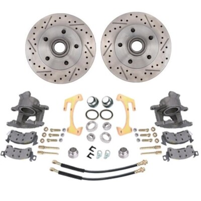 Deluxe Disc Brake Kit 47-59 Fits Chevy Half-Ton Truck, Drilled/Slotted