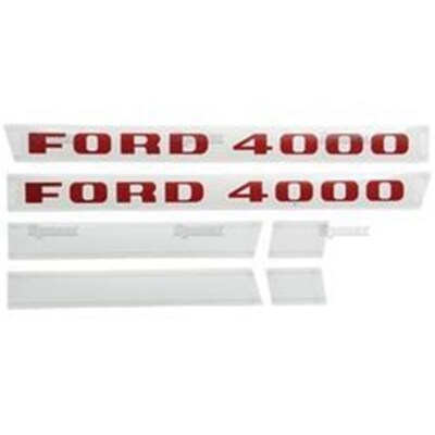 FORD 4000 3cyl DIESEL 1968 - 1975 TRACTOR HOOD DECAL KIT 
