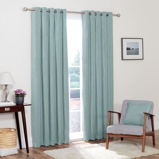 Julian Charles Duck Egg Blue Interlined Eyelet curtains (2pairs
