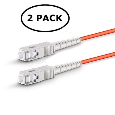  2 PACK Simplex SC-SC Multimode 62.5/125 Fiber Optic Cable 1M,2M,3M,4M,5M,7M 