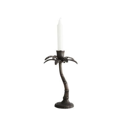Palm Candle Holder Antique Bronze 23 cm by Madam Stoltz